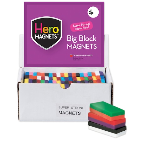 Dowling Magnets Hero Magnets Block Magnets, Display Box of 40 710D